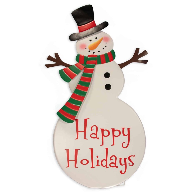 37 Metal Snowman with Easel