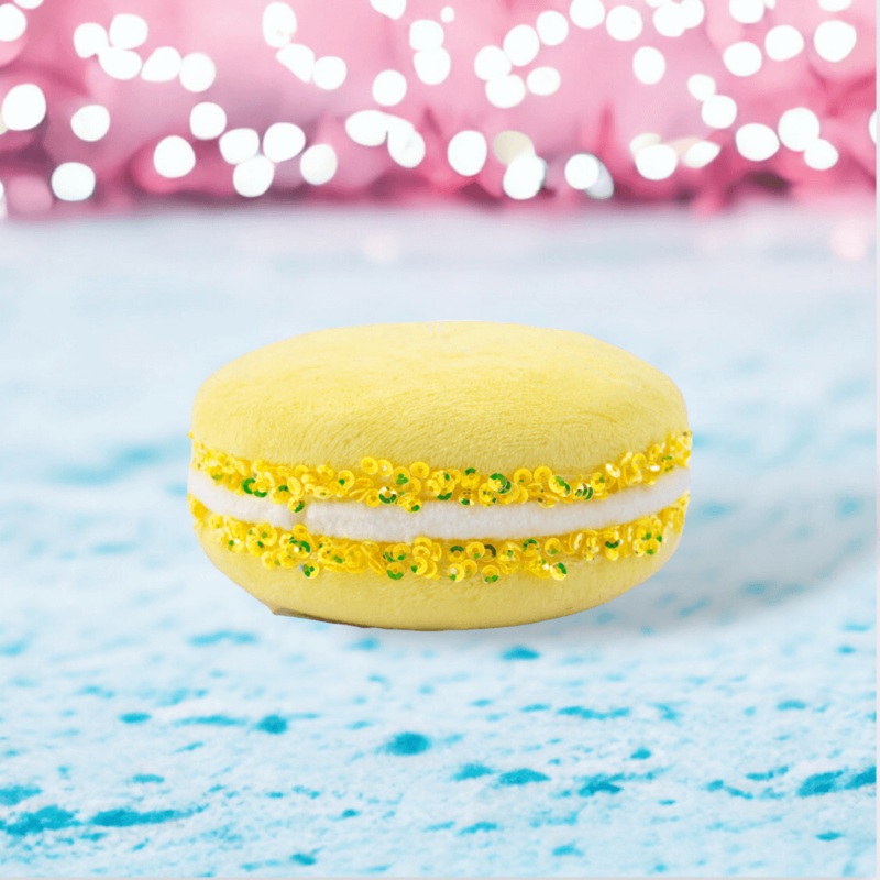 4 Small Yellow Macaron Ornament