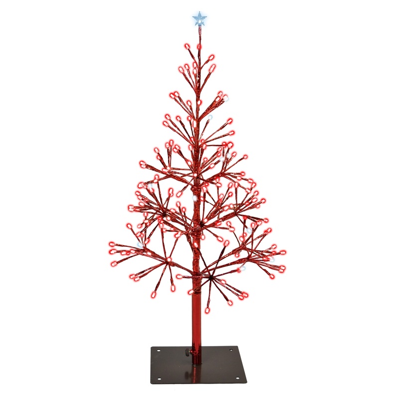 LED Shimmering Tree, 180 Lights, 2.5′ (Red Twinkle)