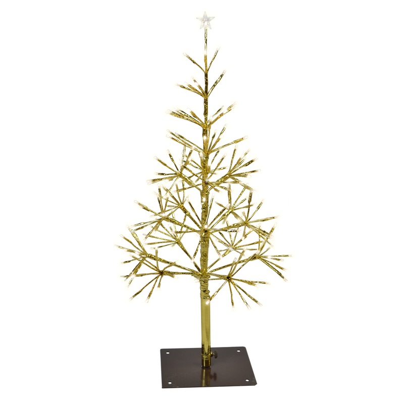 LED Shimmering Warm White Tree, 180 Lights, 2.5′ (Gold Twinkle)