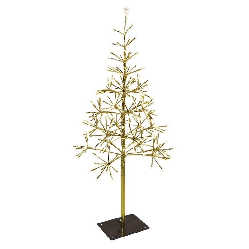 LED Shimmering Warm White Tree, 240 Lights, 3.5′ (Gold Twinkle)