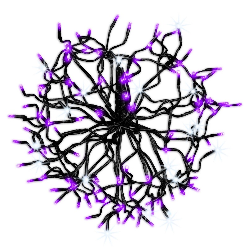 Twinkle Shimmering Sphere In Black, 128 Lights, 20 (Purple)