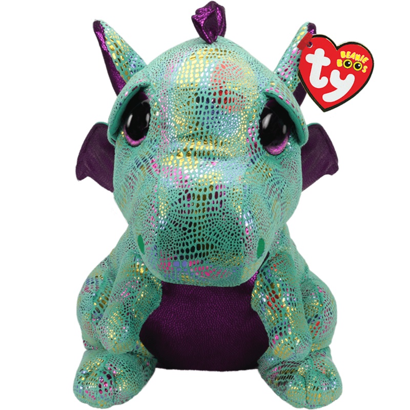 Ty Beanie Boos CINDER – Green Dragon (Large, 16)