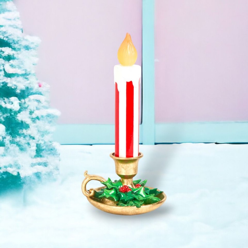15 Red Stripe LED Candlestick