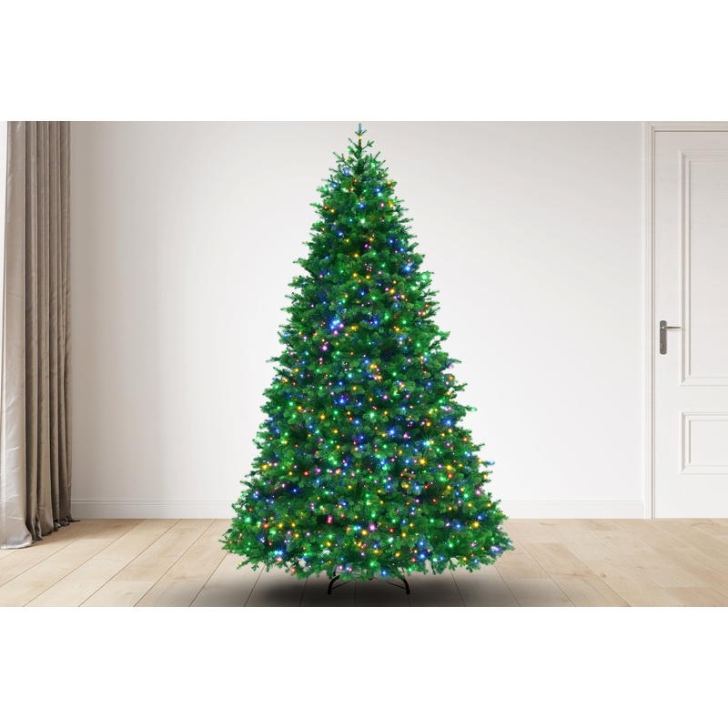 7.5 ft Riverdale Spruce Christmas Tree with 2800 3mm Dual Color, Twinkle – 9 Function, 62D