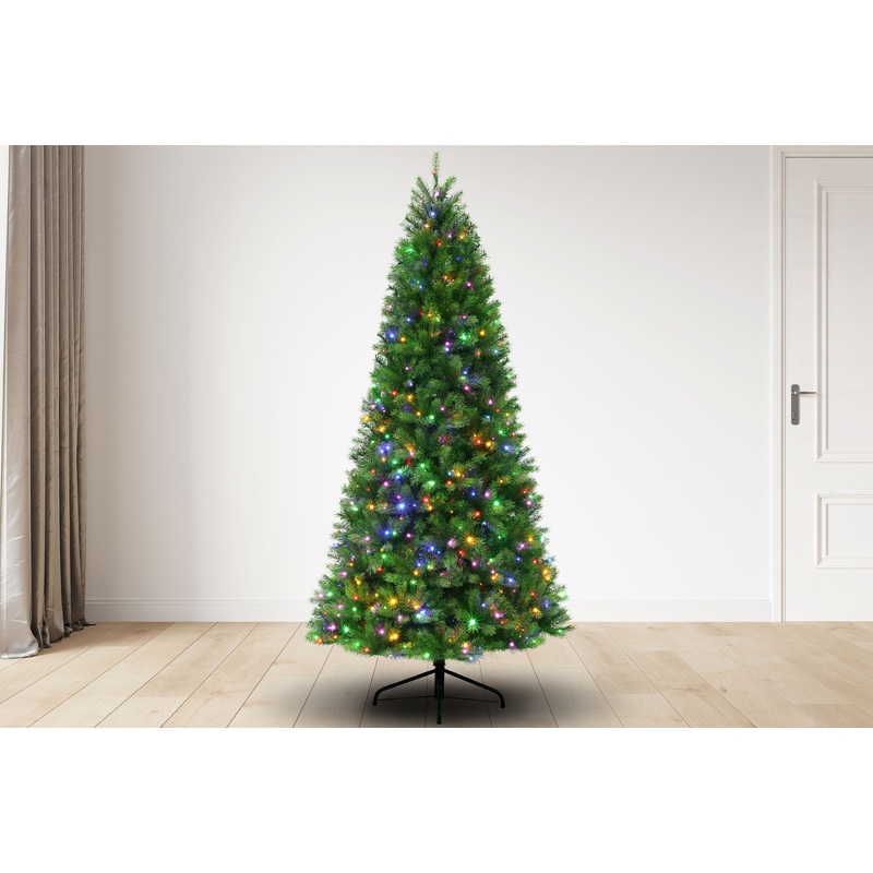 7.5 ft Slim Montauk Fir Christmas Tree with 750 3mm Dual Color, Twinkle lights – 9 Function, 48D