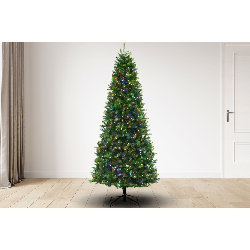 9 ft Slim Montauk Fir Christmas Tree with 1100 3mm Dual Color, Twinkle lights – 9 Function, 69D