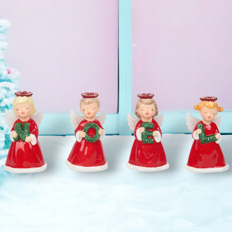 Angel Choir NOEL Candle Holders (Set of 4)