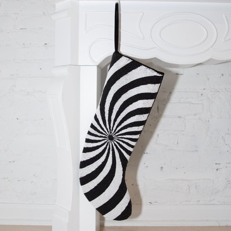Classic Christmas – Swirl Stocking, Black & White (ITES x Sami Riccioli)