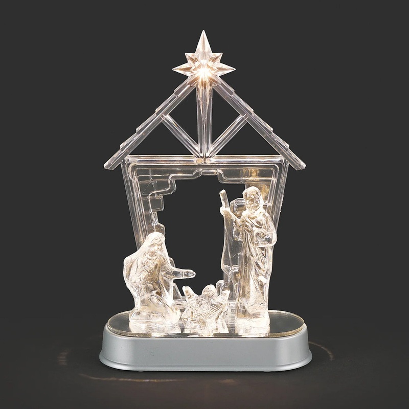 Lighted Musical Holy Family w/ Stable, 8.25