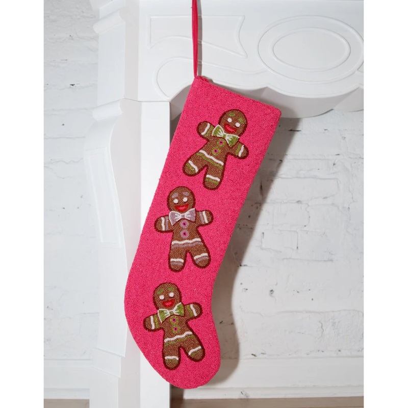 Queen of Sparkles – Pink Beaded Gingerbread Stocking (ITES x Sami Riccioli)
