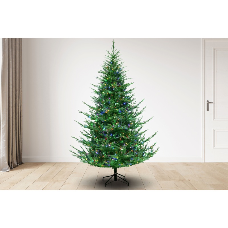 Sierra Fir Christmas Tree W/ 1600 3mm Dual Color, Twinkle lights – 9 Function, 65D, 7.5′