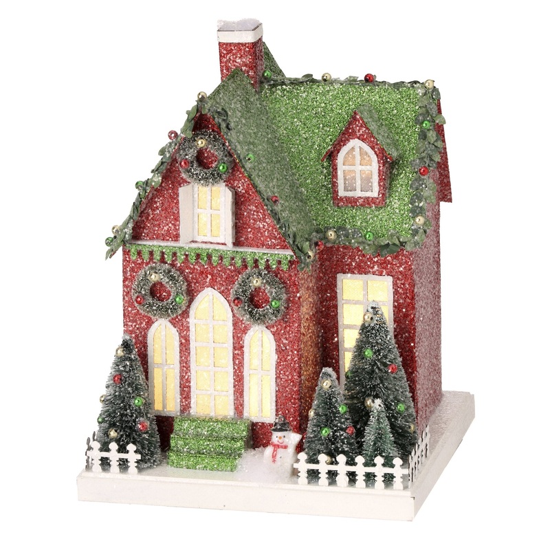 10.5 LED Cardboard Village House