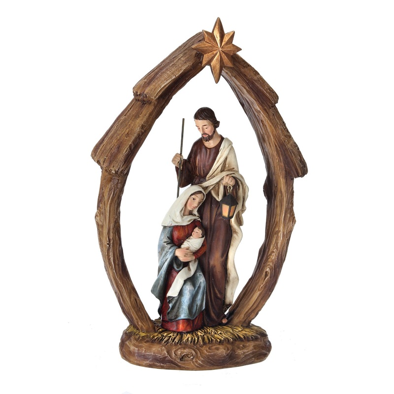 12 Resin Holy Family in Arch w/Star