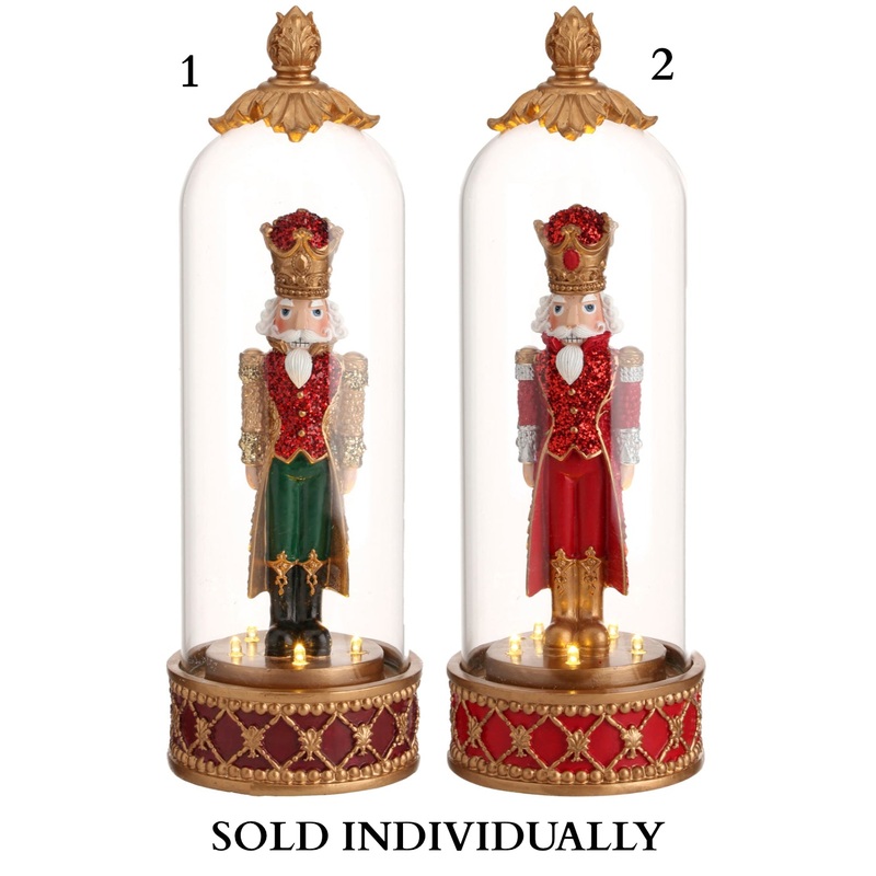 13.5 Resin LED Nutcracker Cloche (2 styles – sold individually)