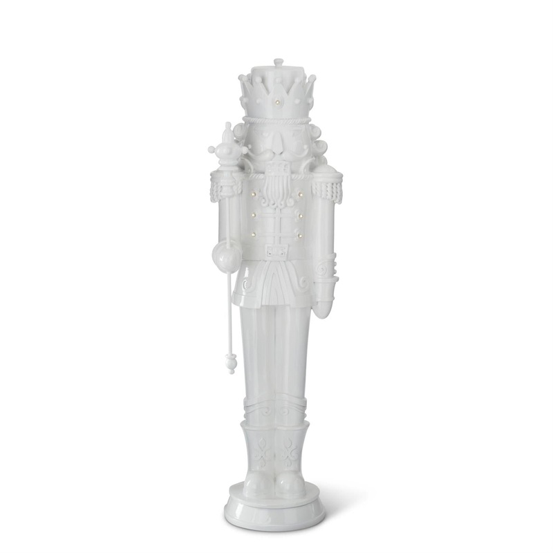 26.25 White Resin LED Nutcracker Soldier