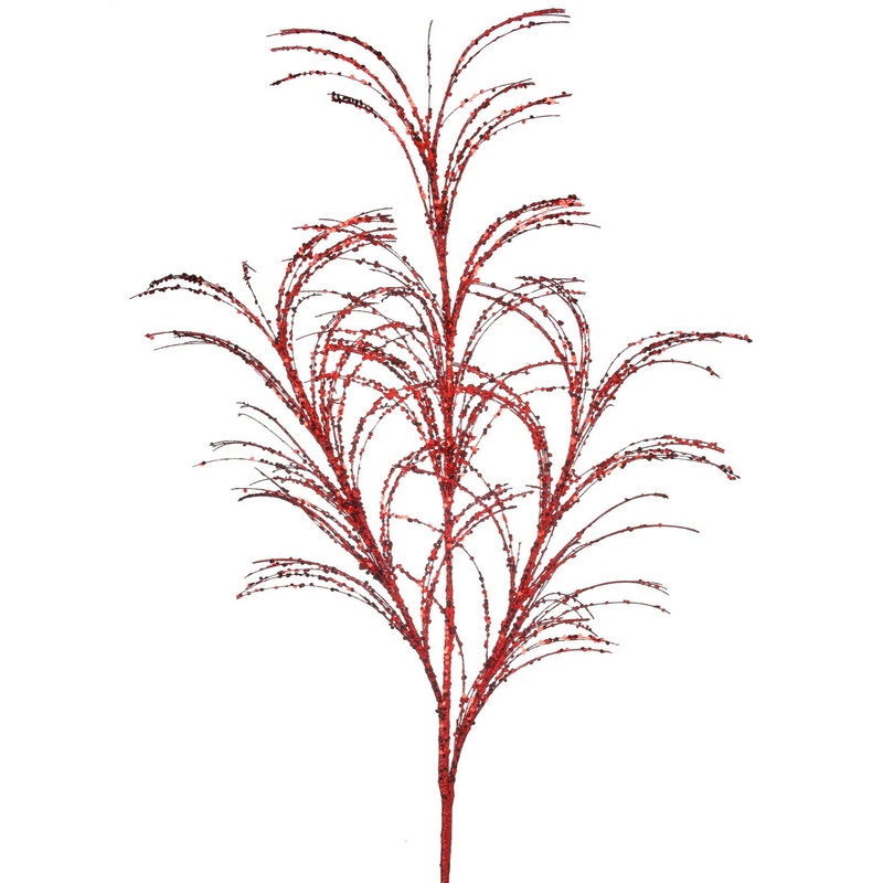 34 Glitter/Sequin Pampas Gras Spray (Red)
