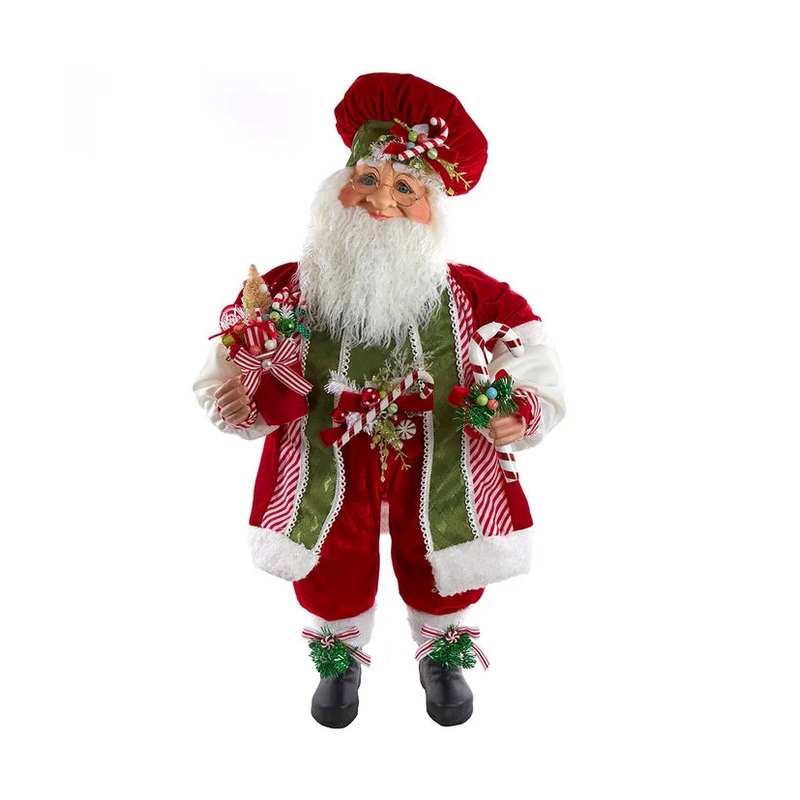 36 KSA Kringles Red and Green Elf With Candy Figurine