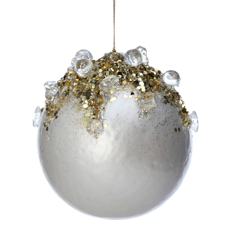 4.5 Jeweled Shiny Ball Ornament