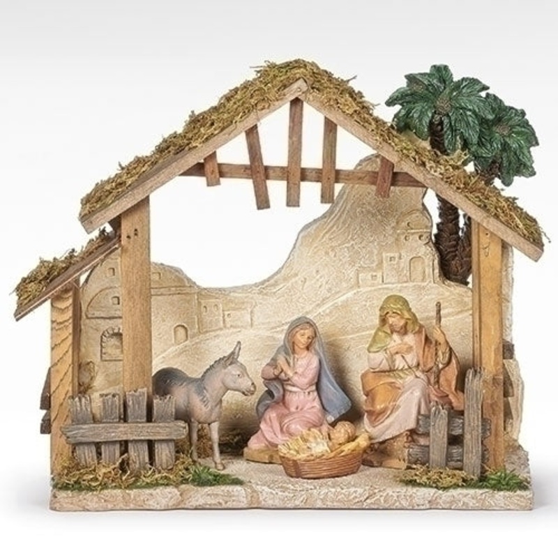 5 Scale 4 Figure Nativity w/Resin Stable