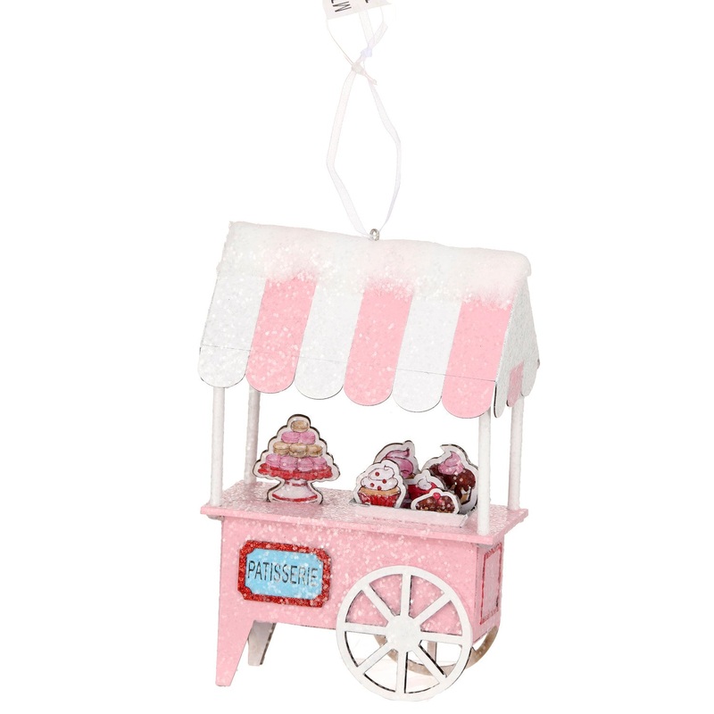 6 Cardboard French Dessert Cart Ornament