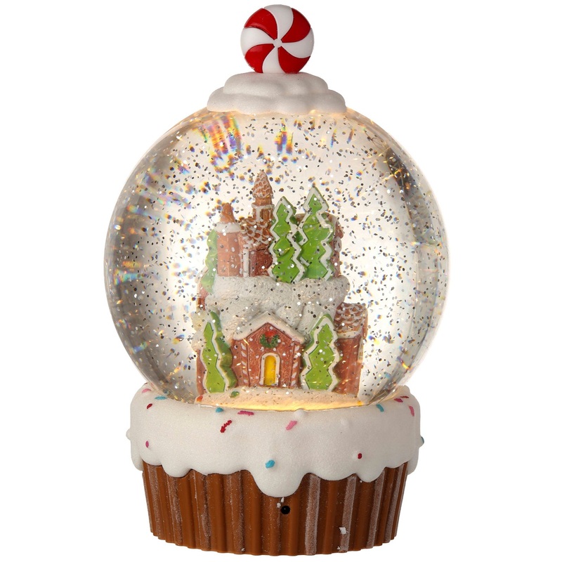 9.5 LED Gingerbread Cake Water Globe
