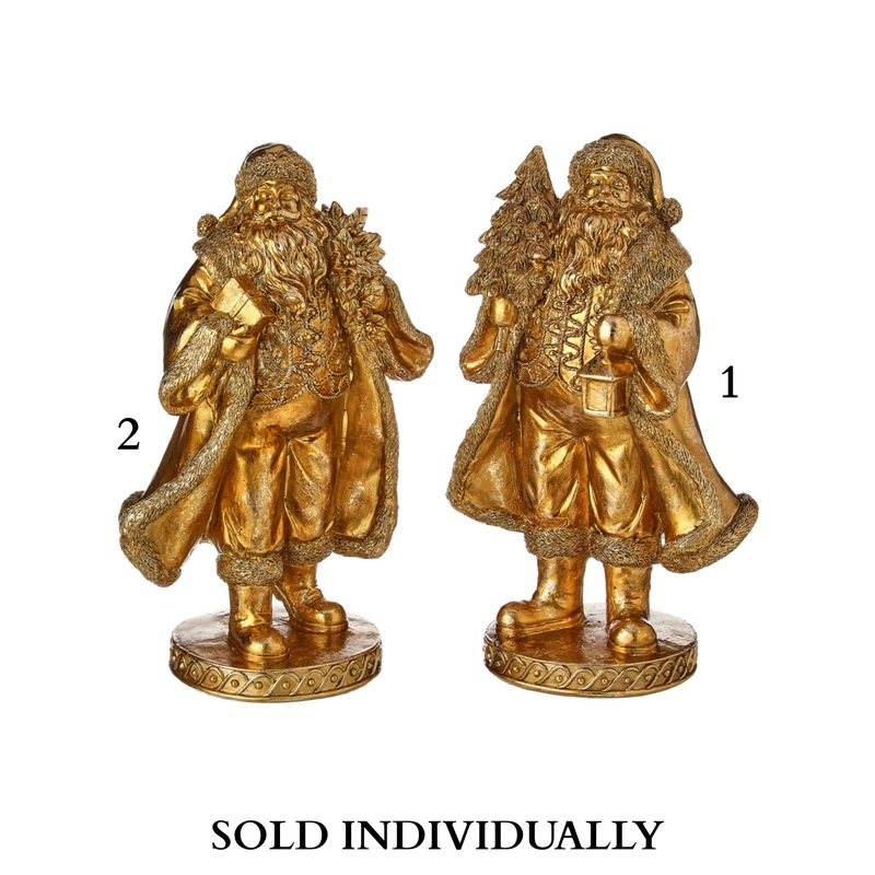 9 Resin Gilded Santa (2 styles – sold individually)