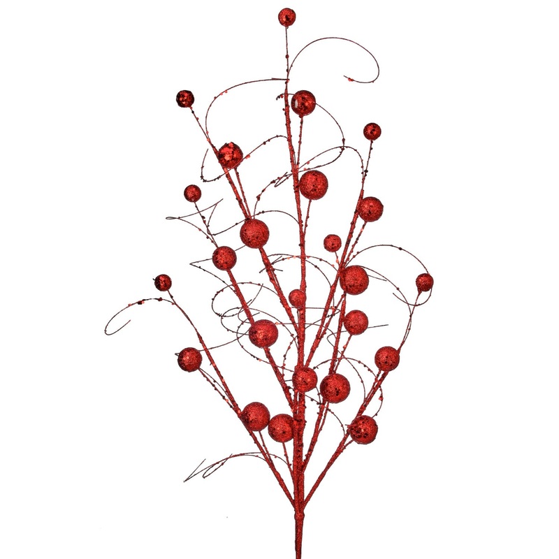 Glitter/Sequin Wispy Ball Spray, 34 (Red)