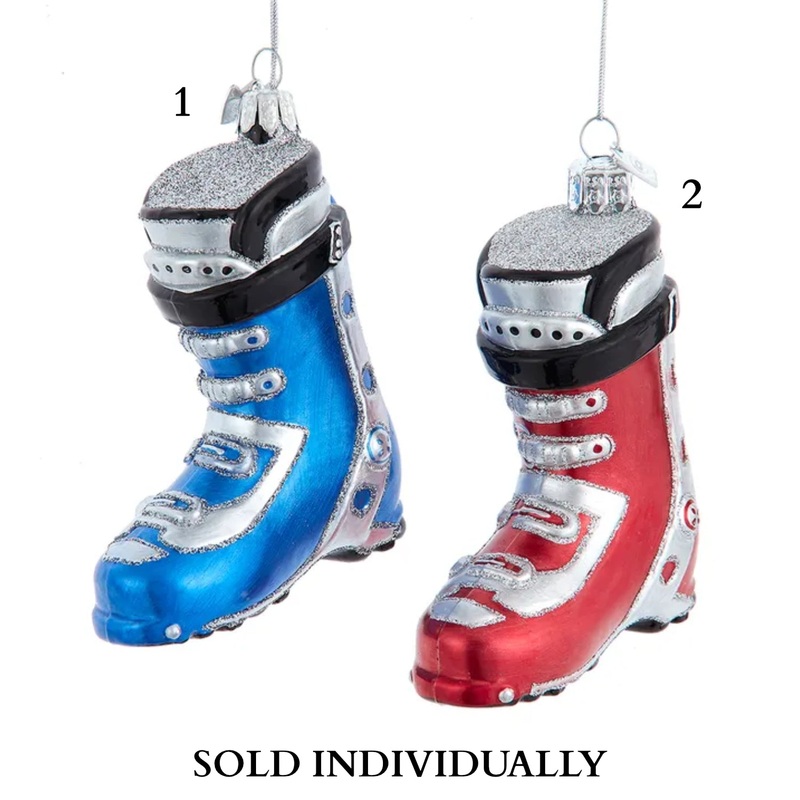 Noble Gems Glass Ski Boot Ornaments (2 Styles  Sold individually)