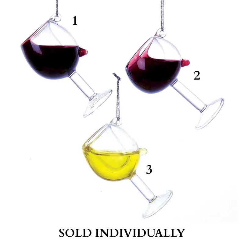 Wine Glass Ornaments (3 Styles  Sold individually)