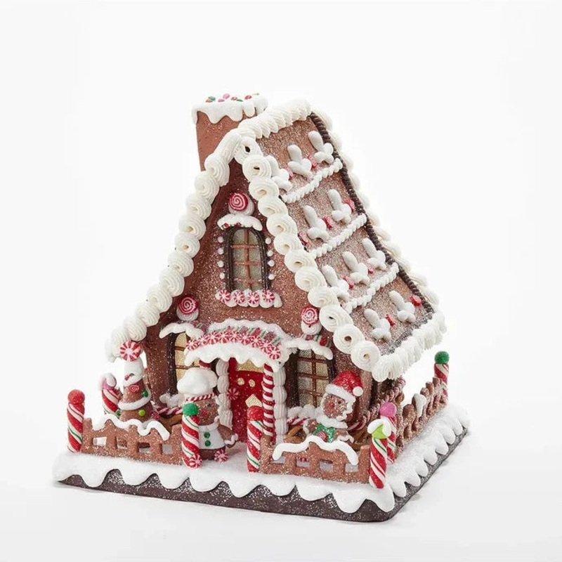 10 Battery-Operated LED Gingerbread Candy House