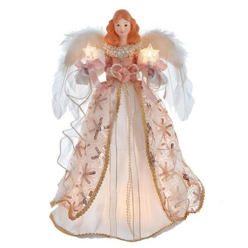 16 UL 10-Light Blush Boho Chic Angel Treetop