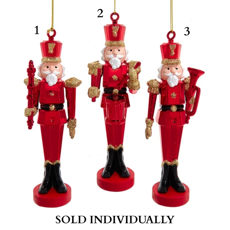 5.5 Plastic Red Nutcracker Ornaments (3 Styles  Sold individually)