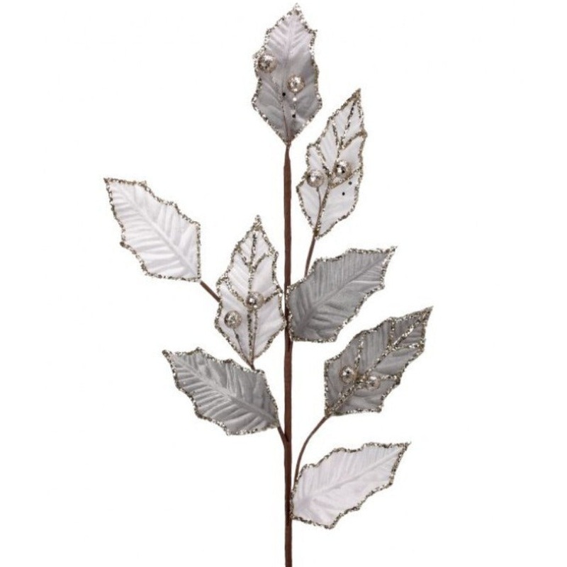 Leaf Spray w/ Glittered Gold Detailing, 30