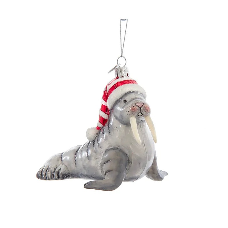 Noble Gems Glass Walrus Ornament