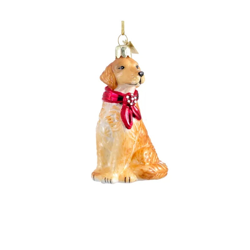 Noble Gems Golden Retriever Glass Ornament
