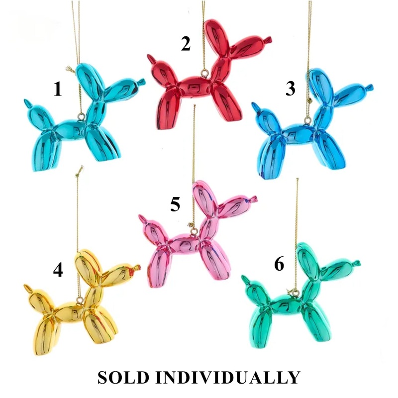 Shiny Colorful Balloon Dog Ornaments (6 Styles  Sold individually)