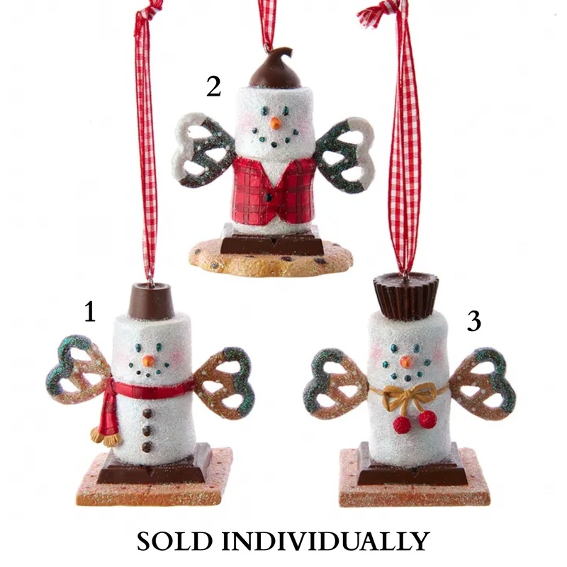 Snowman S’mores With Pretzel Ornament (3 Styles  Sold individually)