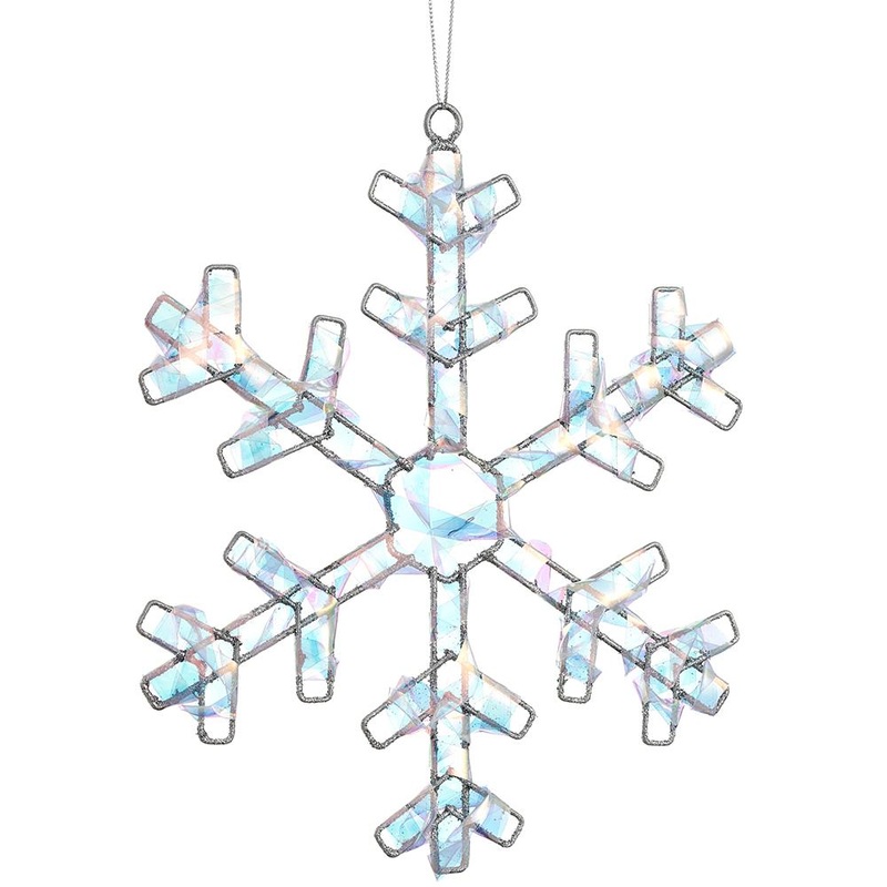 11 Snowflake Ornament (Clear / Iridescent)