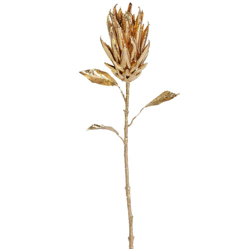 29 Glittered Metallic Protea Spray (Gold)