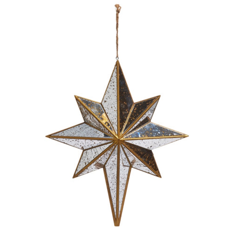 11.5 Distressed Mirrored Star Ornament