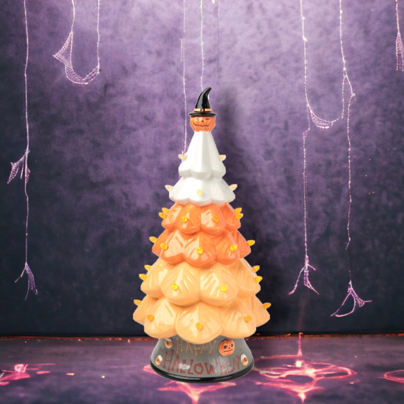 14 Candy Corn Tree w/LED Lights