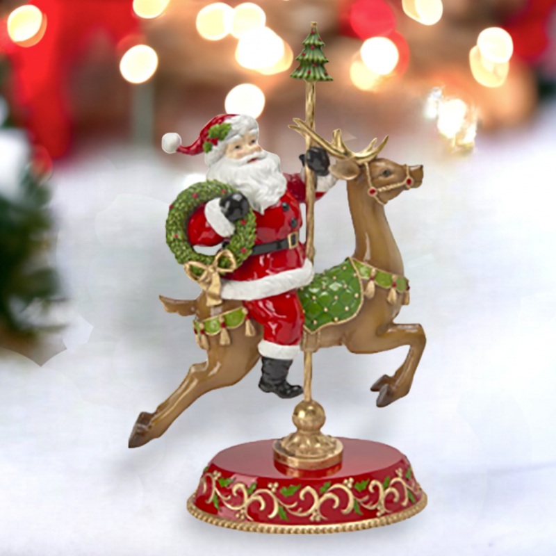 18 Santa on Deer Carousel