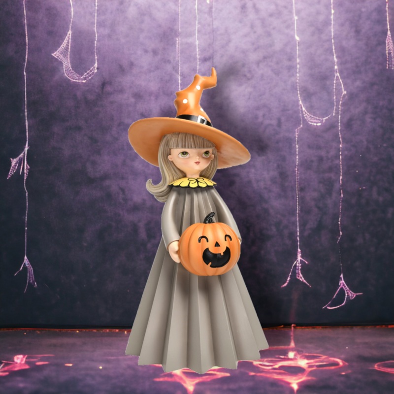 18 Witch Girl w/Pumpkin
