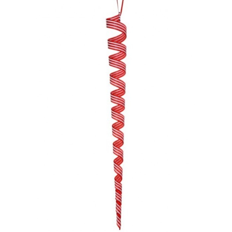 24 Acrylic Peppermint Ribbon Icicle Ornament