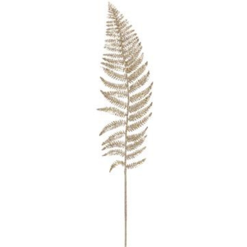 40 Gold Glittered Frond Fern Spray