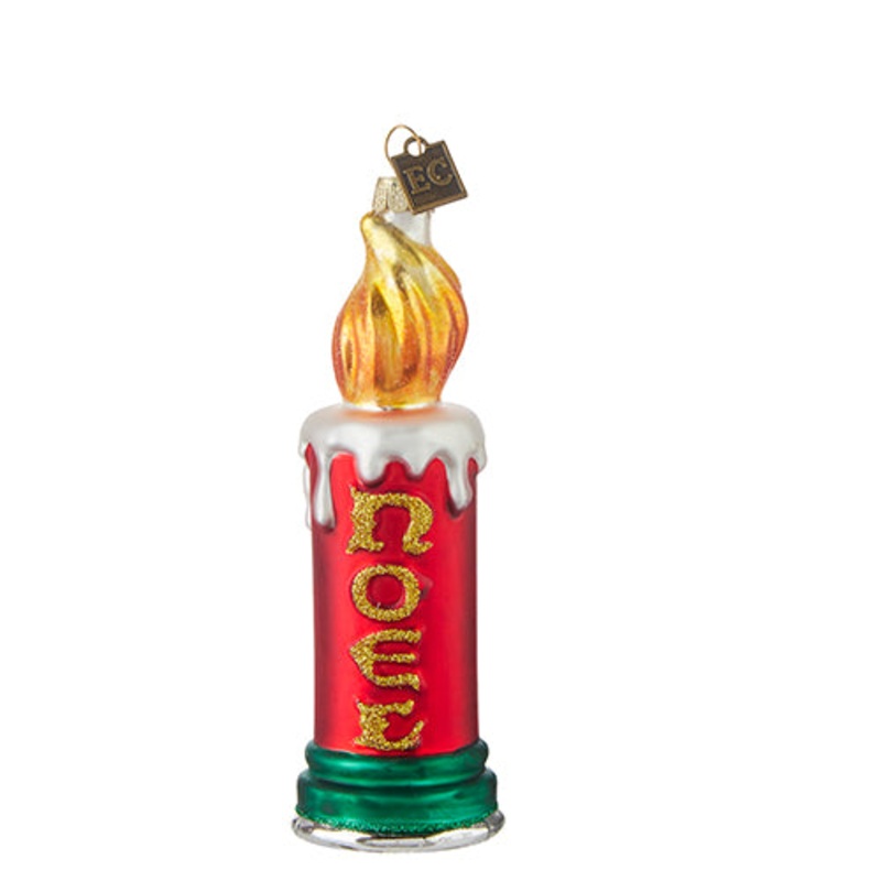 5.5 Noel Candle Glass Ornament