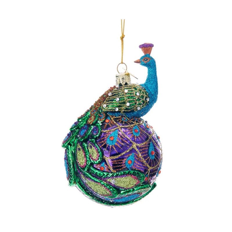 5 Glass Peacock Ornament