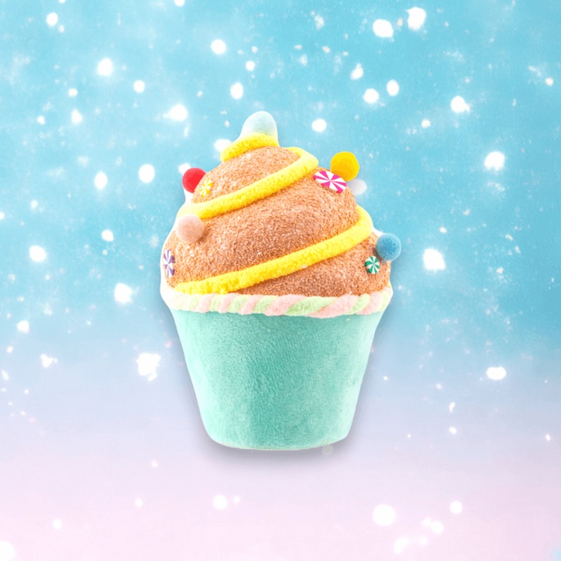 6 Blue/Orange Cupcake Ornament