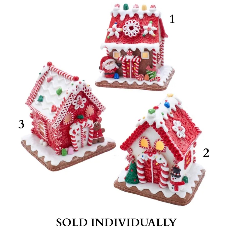 Battery-Operated LED Gingerbread Candy Houses, 5.5 (3 Styles  Sold individually)